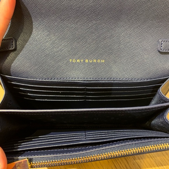 💗Tory Burch Emerson chain wallet navy Robinson - Picture 5 of 8